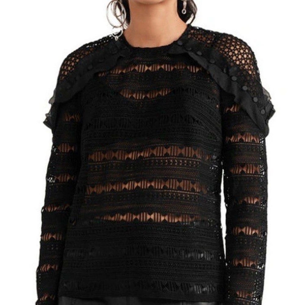 Self-Portrait Black Lace Blouse